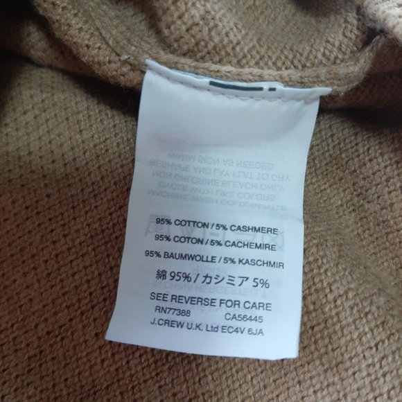 J. Crew Men's Tan Knitted Buttons Up Front Pocket Cardigan Sweater Size M - Picture 5 of 8